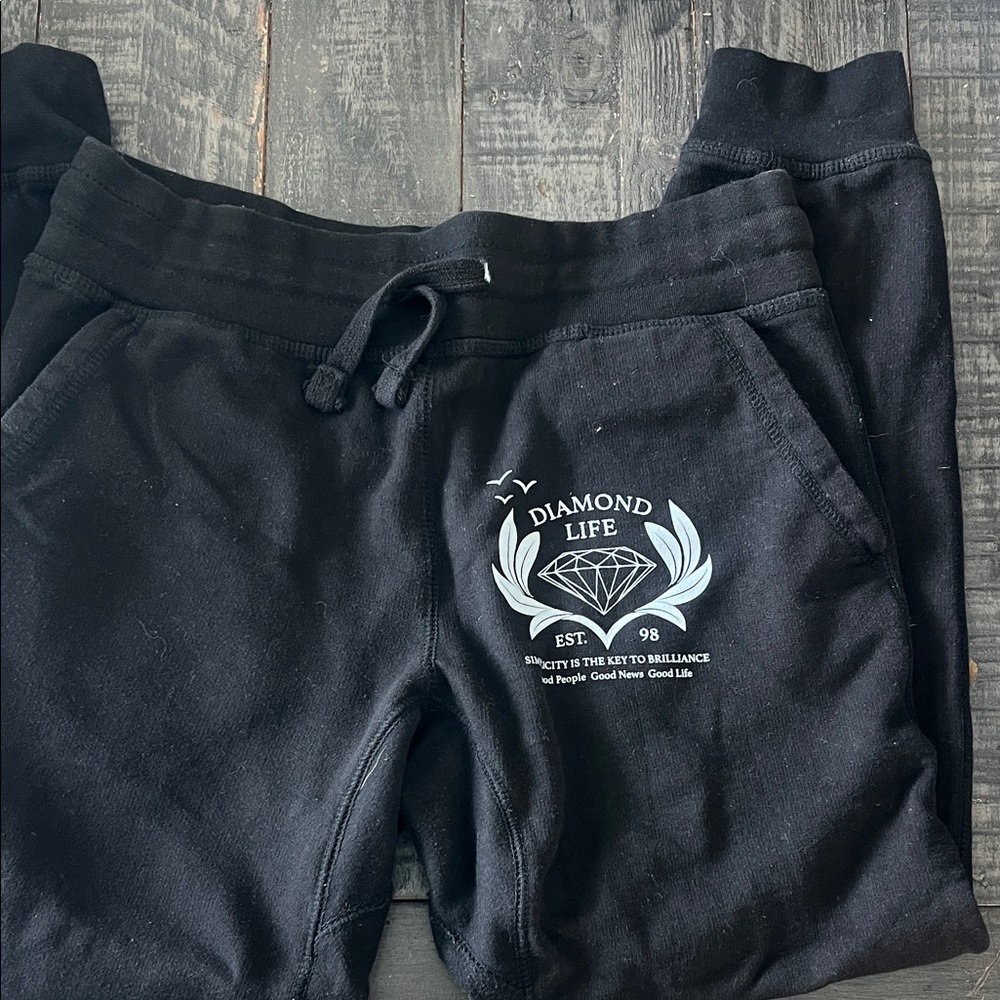 Diamond Supply Co. Kids Black Joggers with Logo